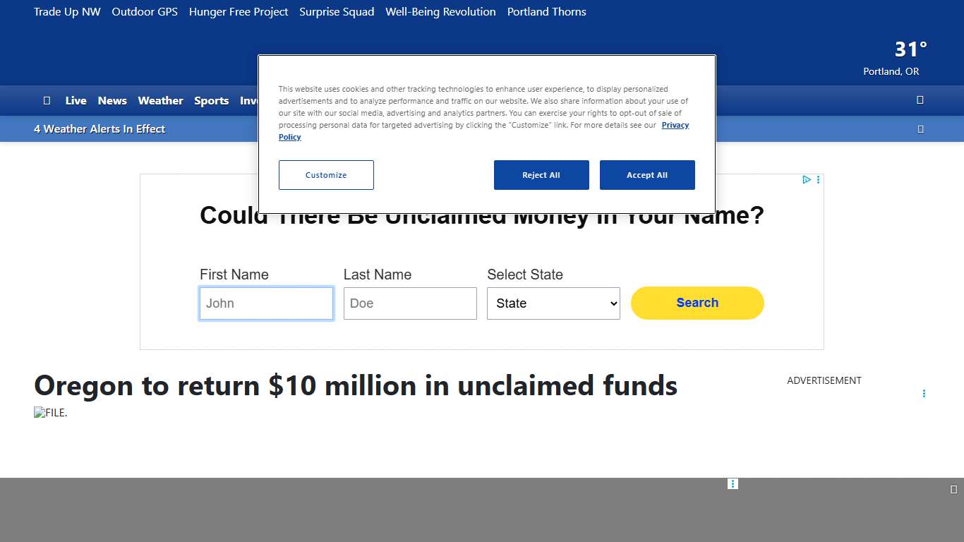 Oregon to return $10 million in unclaimed funds